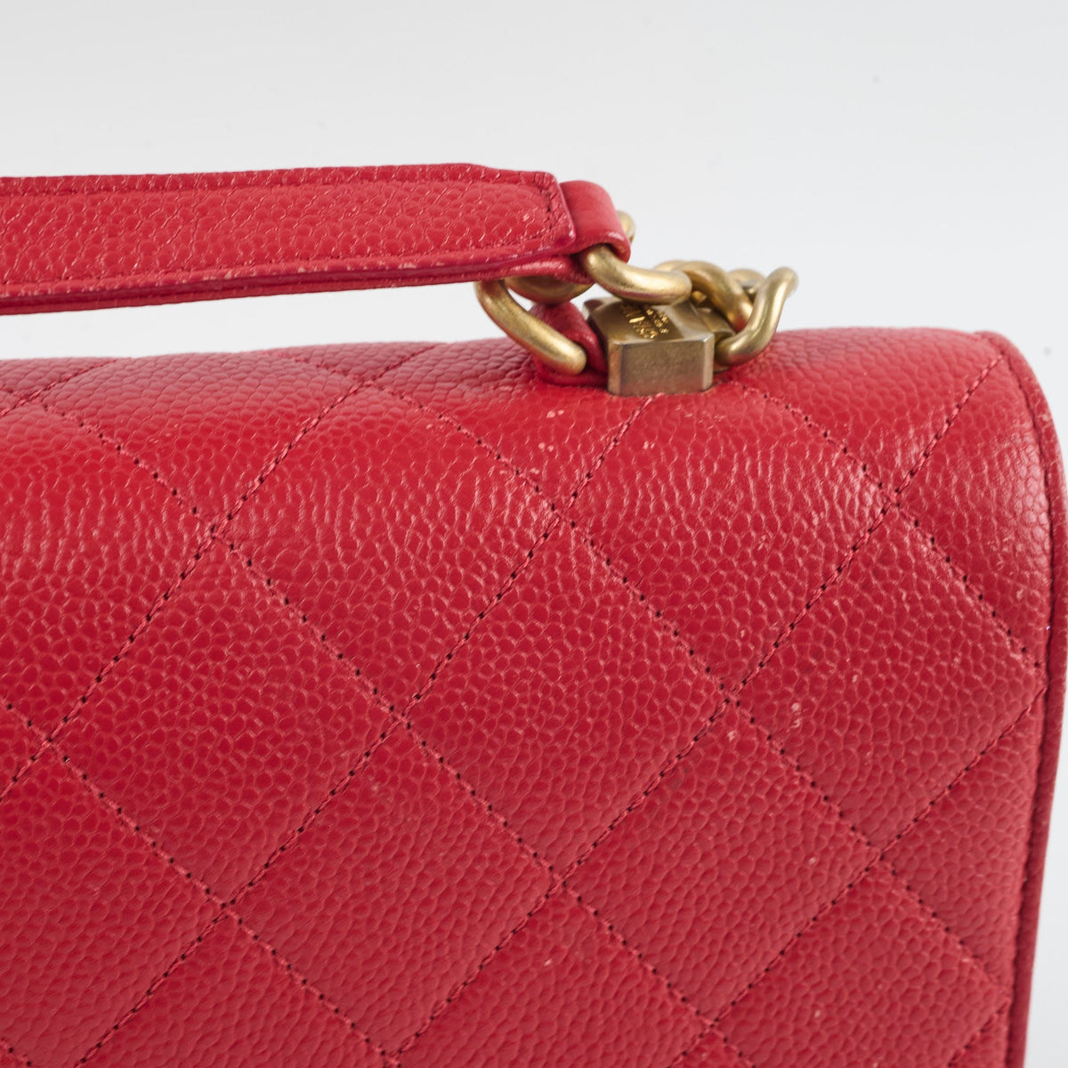 Chanel Caviar Quilted Carry Me Top Handle Red - photo 9