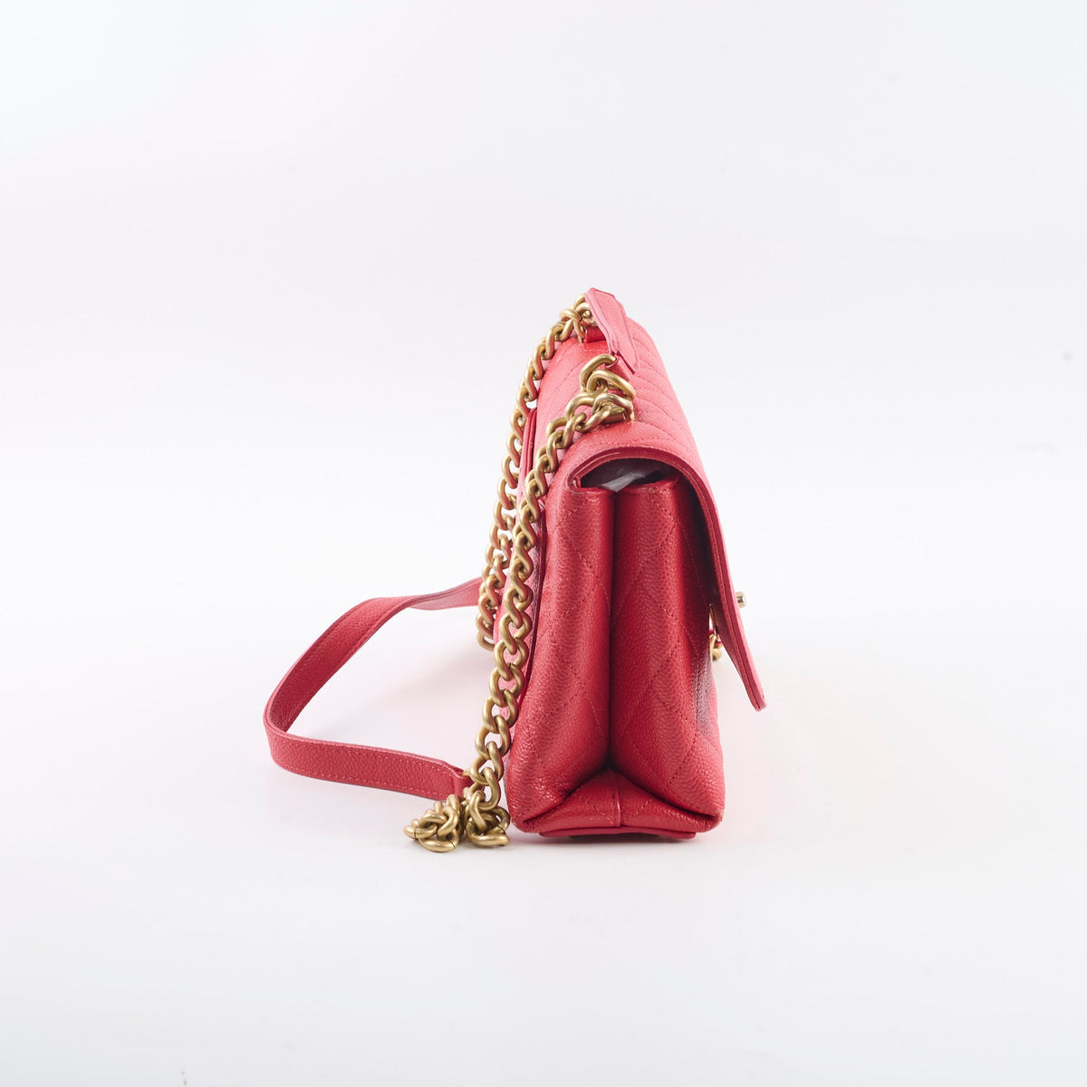 Chanel Caviar Quilted Carry Me Top Handle Red - photo 5