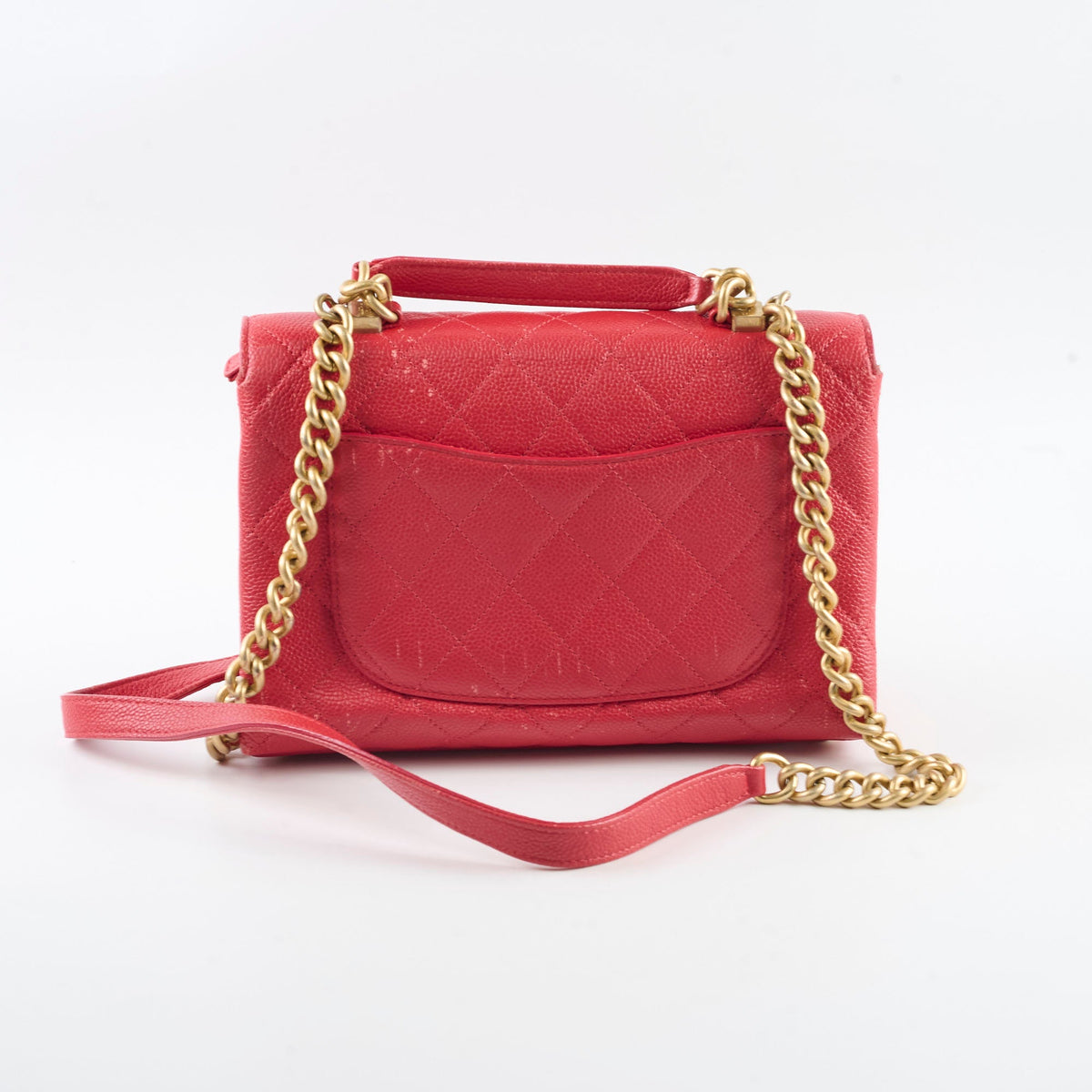 Chanel Caviar Quilted Carry Me Top Handle Red - photo 3