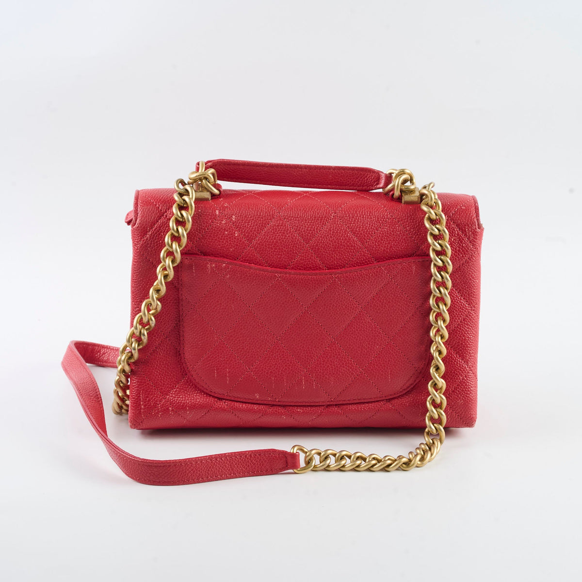 Chanel Caviar Quilted Carry Me Top Handle Red - photo 4