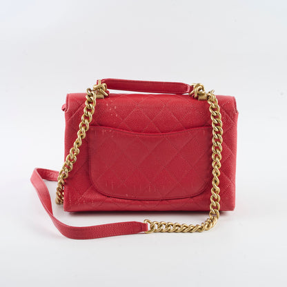 Chanel Caviar Quilted Carry Me Top Handle Red - photo 4