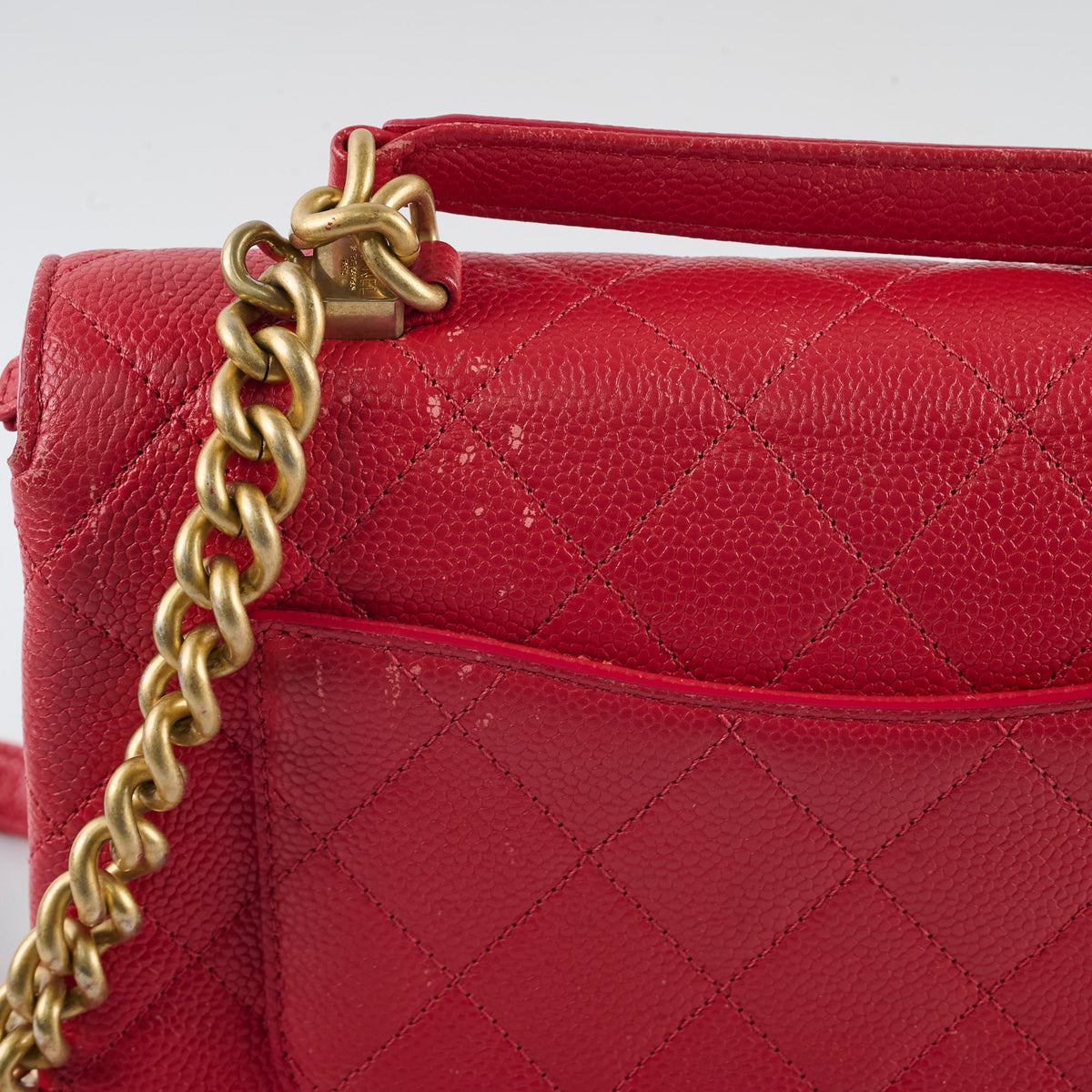 Chanel Caviar Quilted Carry Me Top Handle Red - photo 8