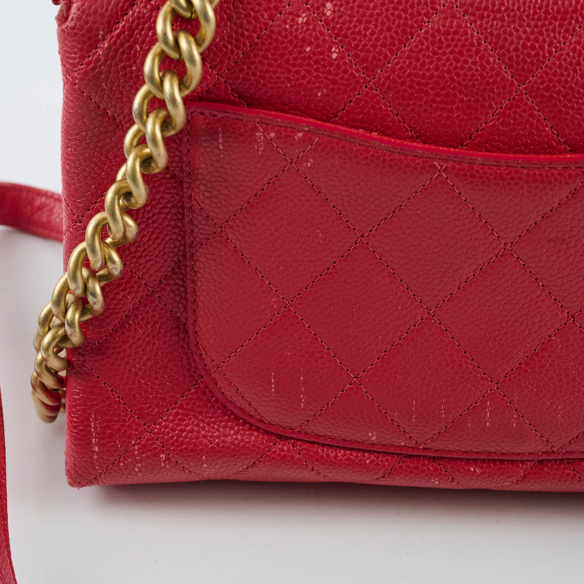 Chanel Caviar Quilted Carry Me Top Handle Red - photo 11
