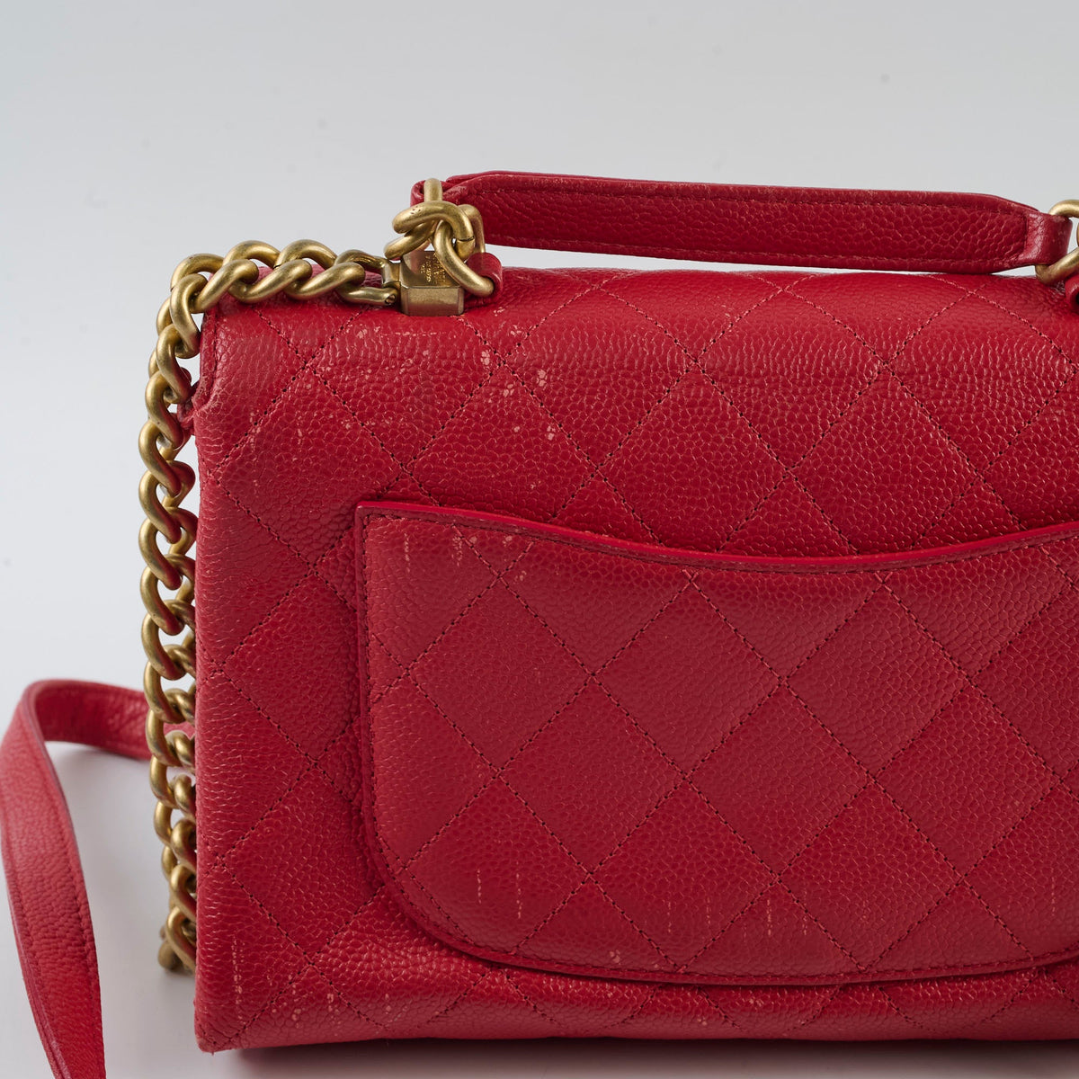 Chanel Caviar Quilted Carry Me Top Handle Red - photo 16