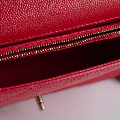 Chanel Caviar Quilted Carry Me Top Handle Red - photo 13