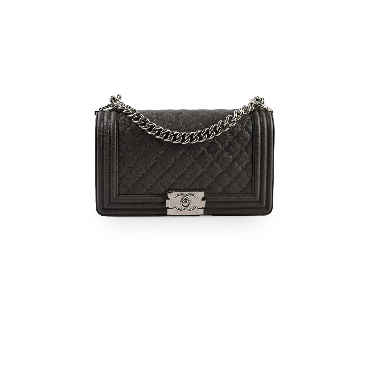 Chanel Old Medium Caviar Boy Grey 2019 - photo 1