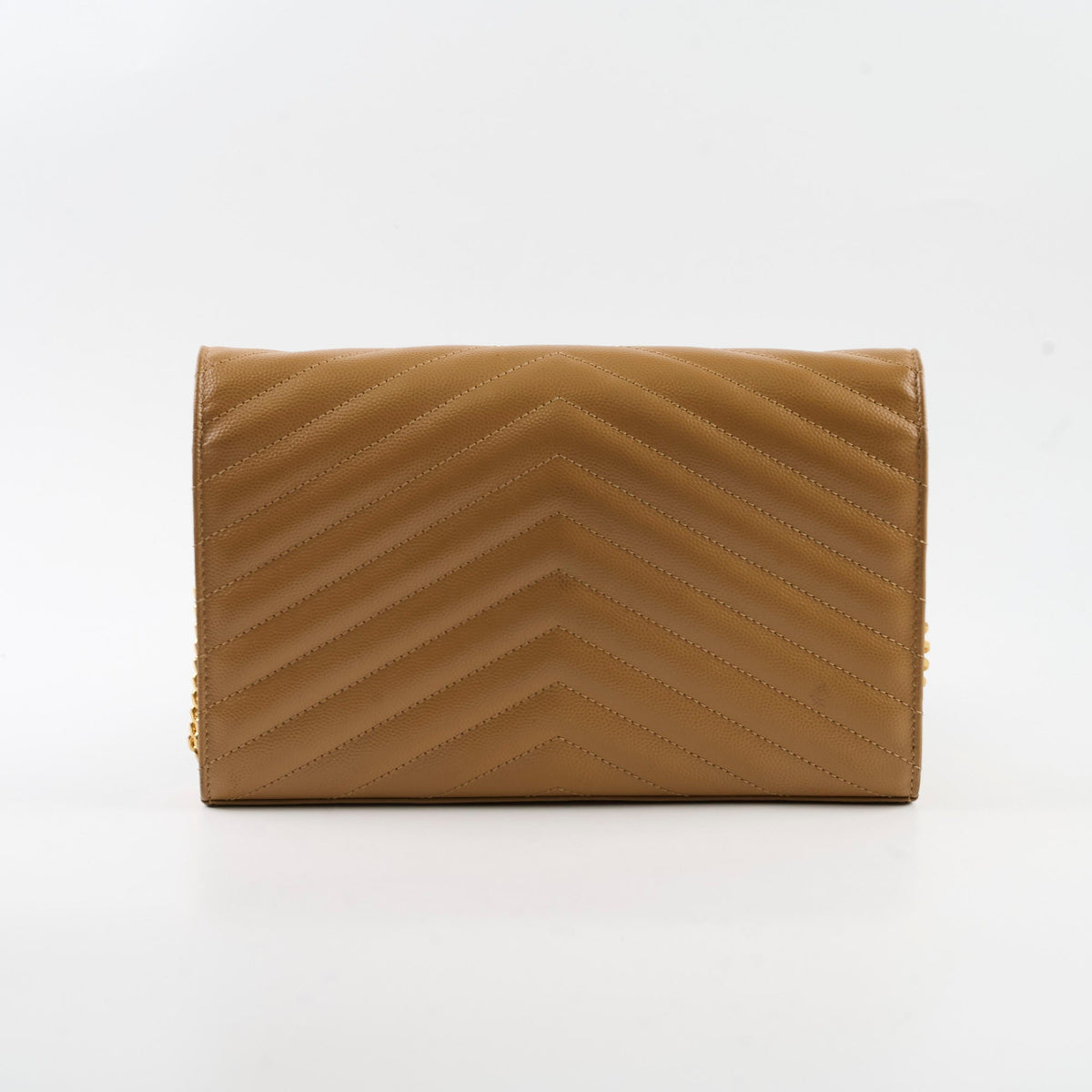 Saint Laurent Cassandre Envelope Wallet On Chain Beige - photo 2