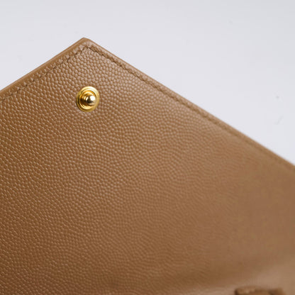 Saint Laurent Cassandre Envelope Wallet On Chain Beige - photo 6