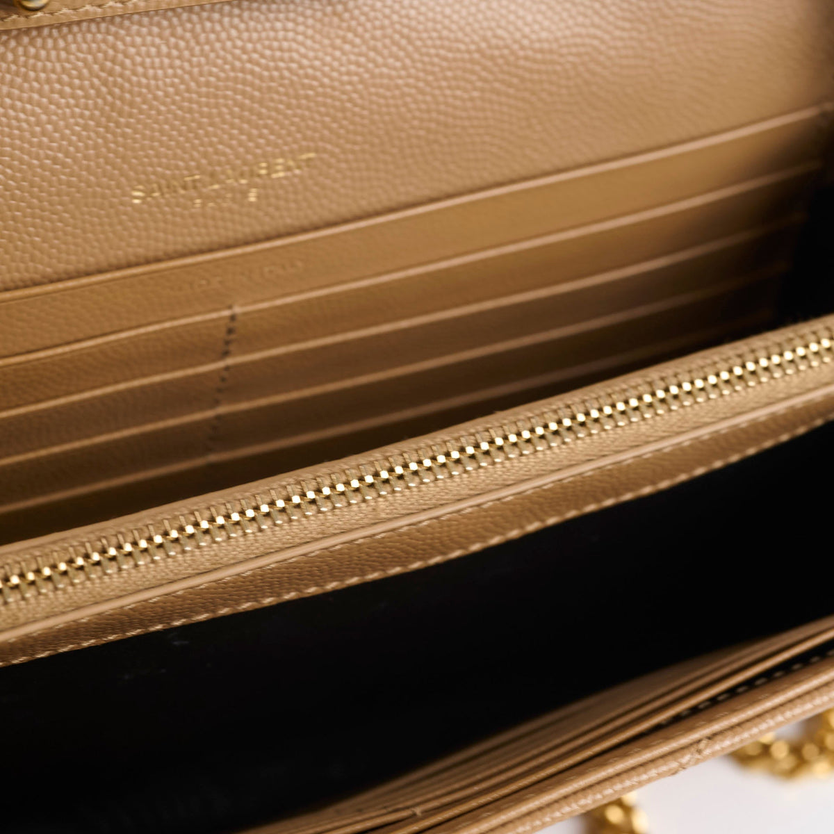 Saint Laurent Cassandre Envelope Wallet On Chain Beige - photo 8