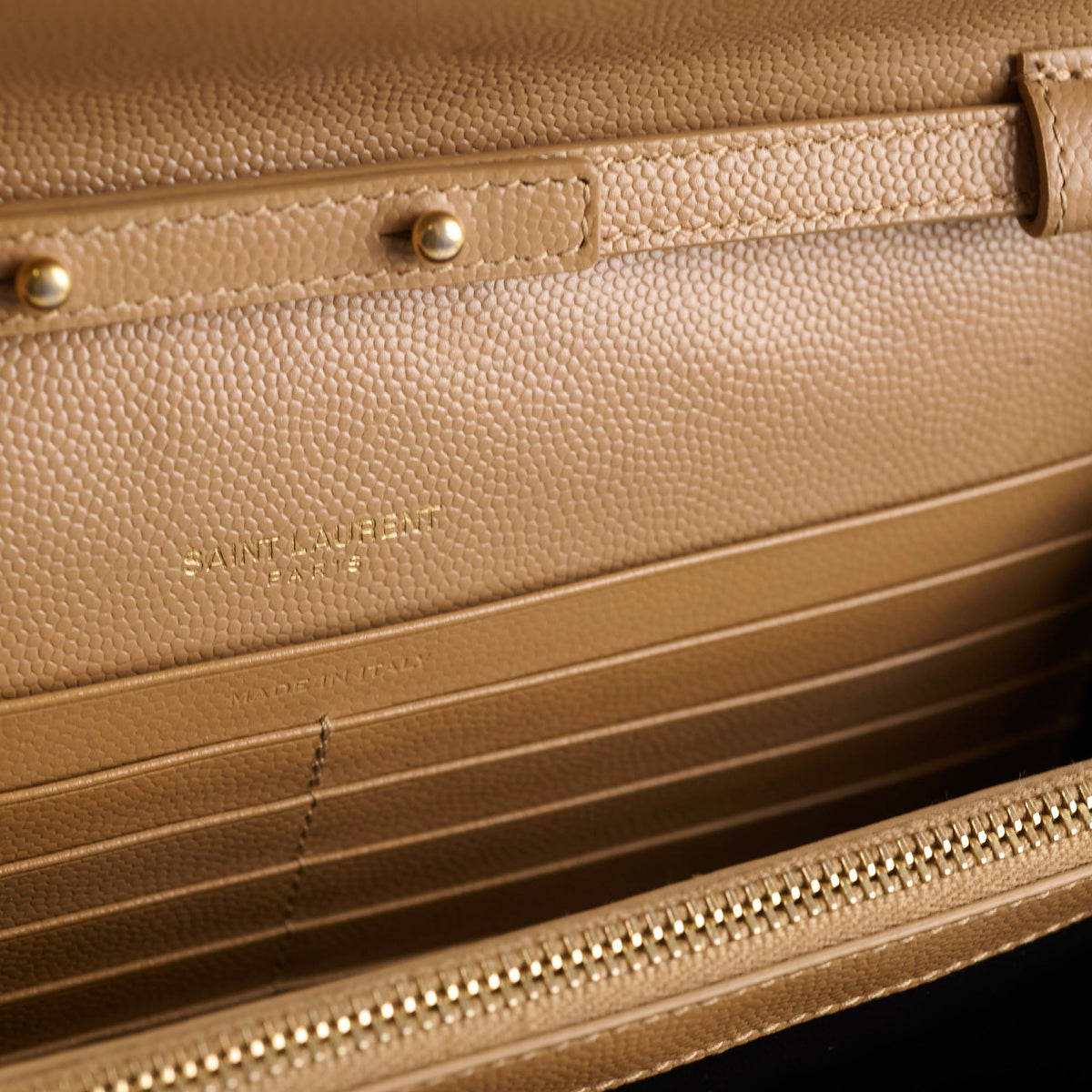 Saint Laurent Cassandre Envelope Wallet On Chain Beige - photo 10