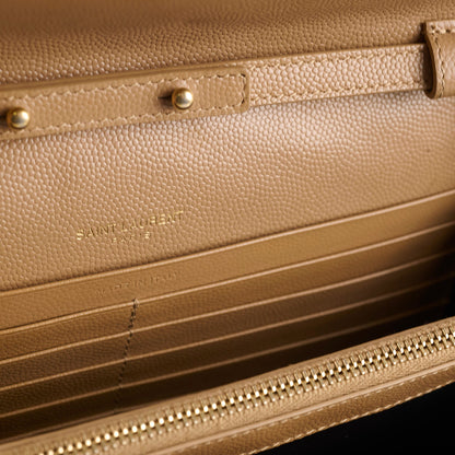 Saint Laurent Cassandre Envelope Wallet On Chain Beige - photo 10