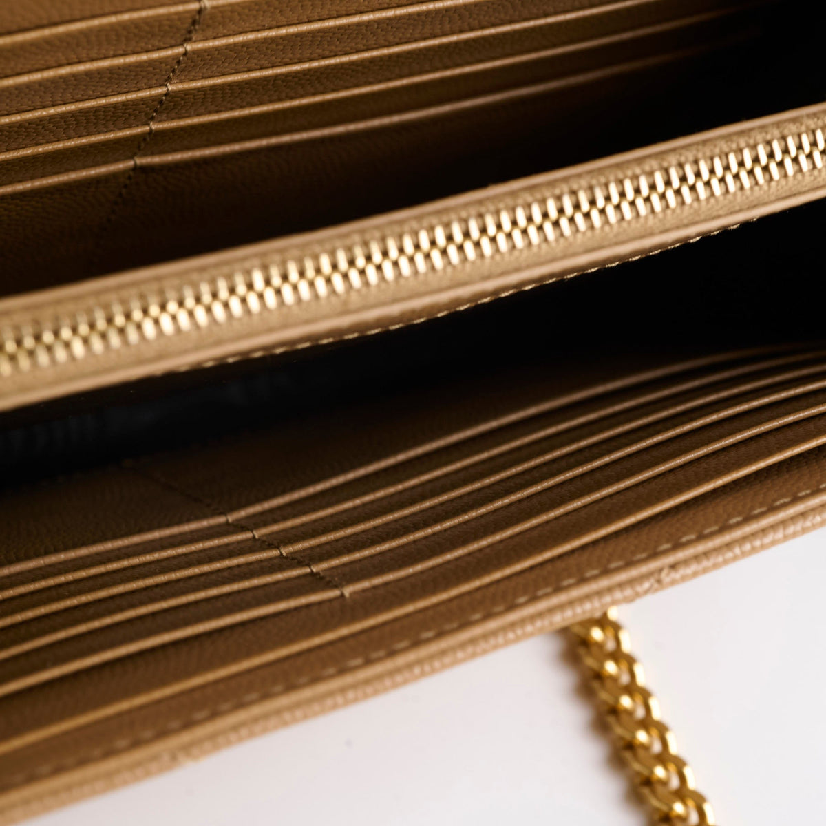 Saint Laurent Cassandre Envelope Wallet On Chain Beige - photo 11