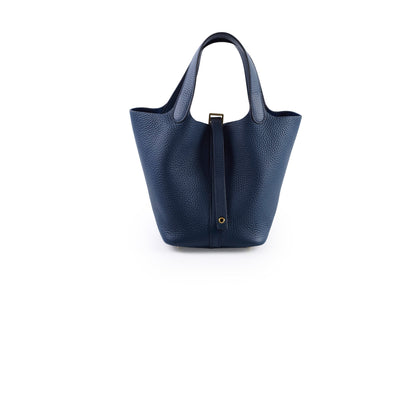 Hermes Picotin 18 Bleu Navy GHW B Stamp - photo 1