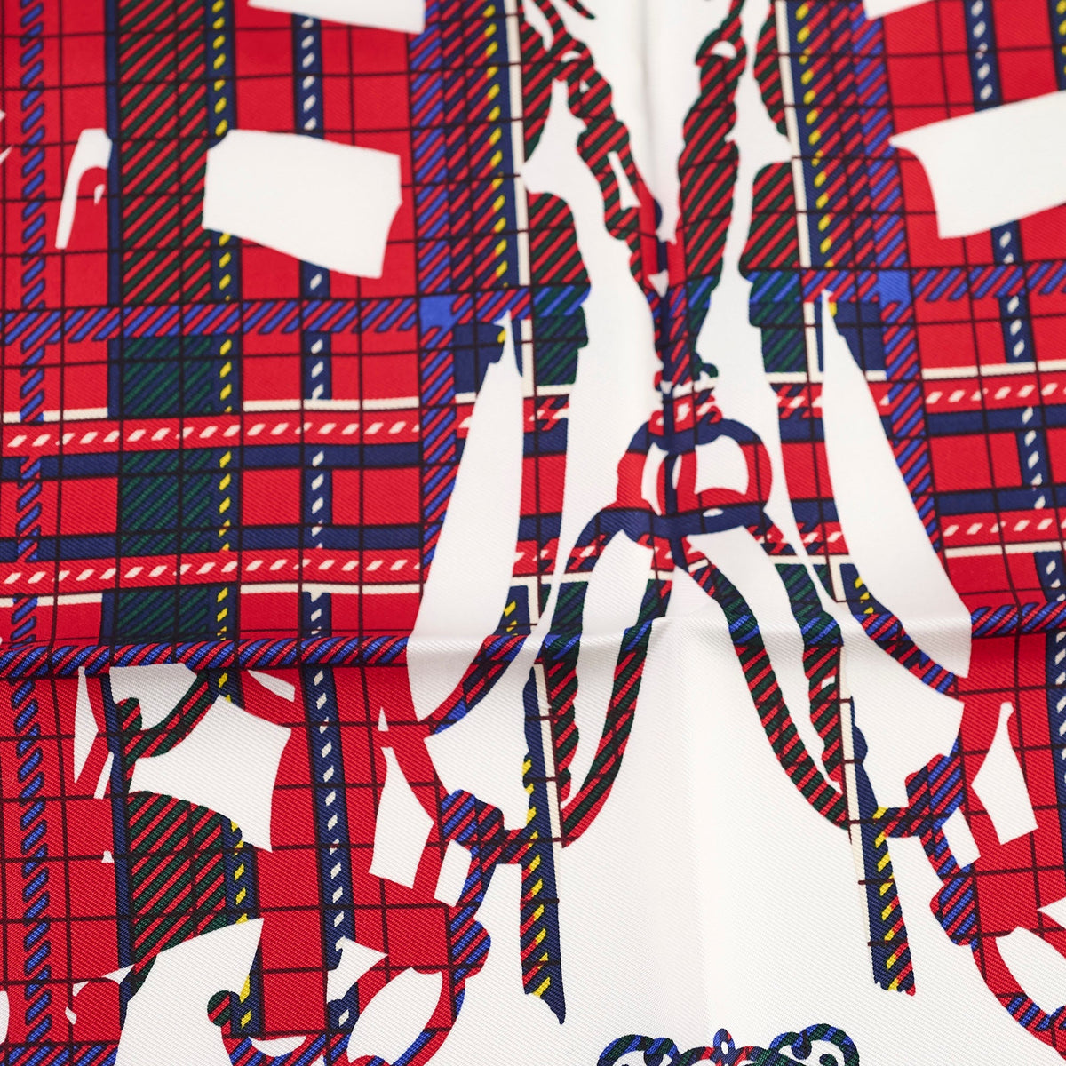 Hermes Scarf 42 x 42 Navy/Red/White - photo 5