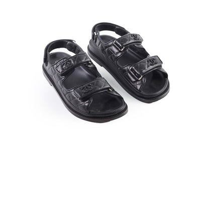 Chanel Dad Sandals Black Size 38 - photo 1