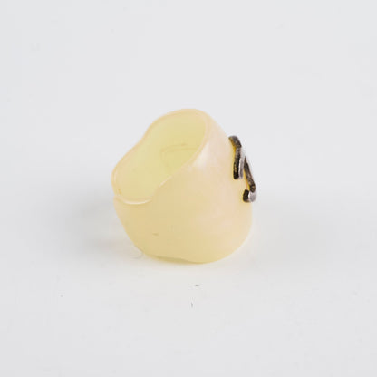 Chanel Vintage Open Rings- Coco Beige and Pearlescent CC (2001) - photo 4