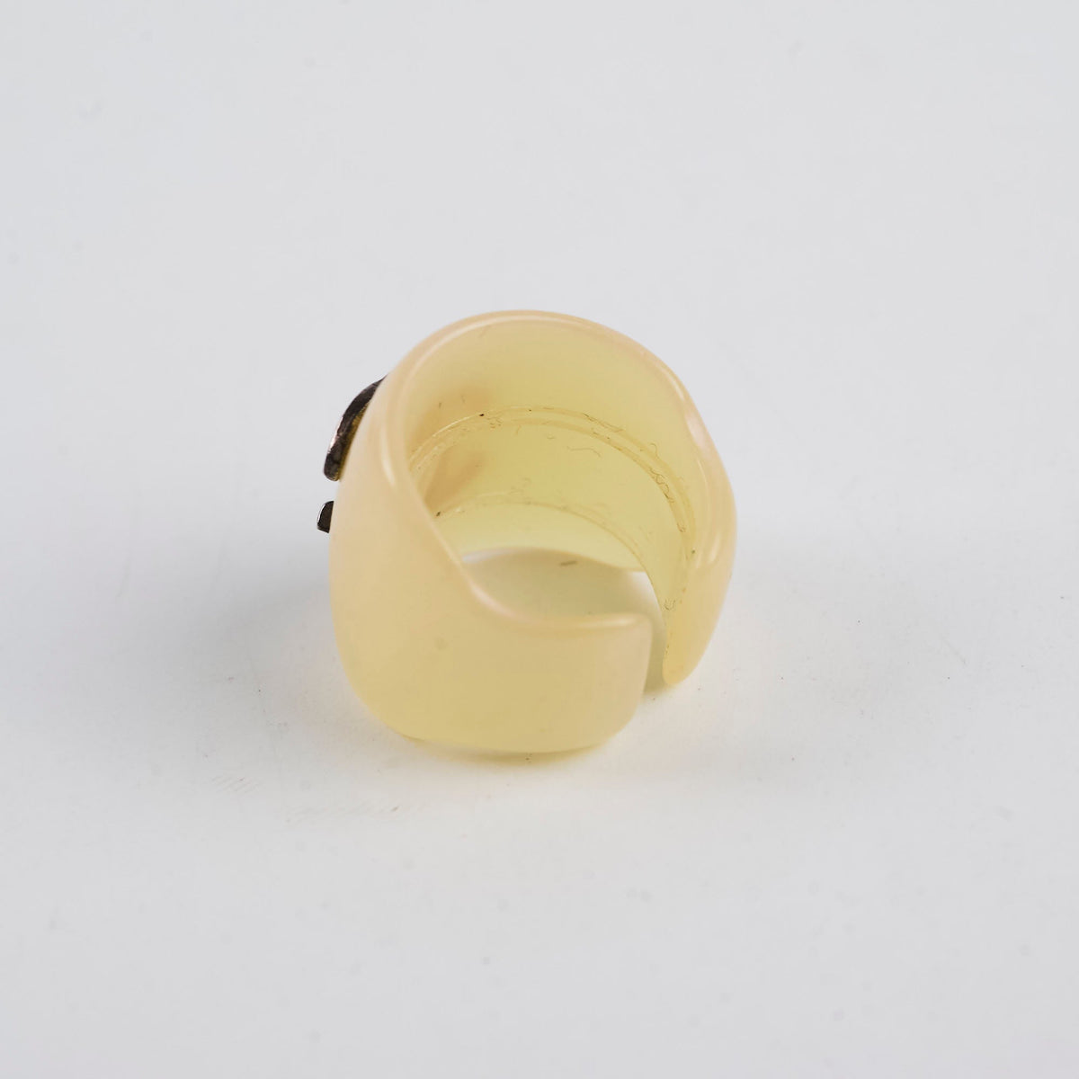 Chanel Vintage Open Rings- Coco Beige and Pearlescent CC (2001) - photo 5