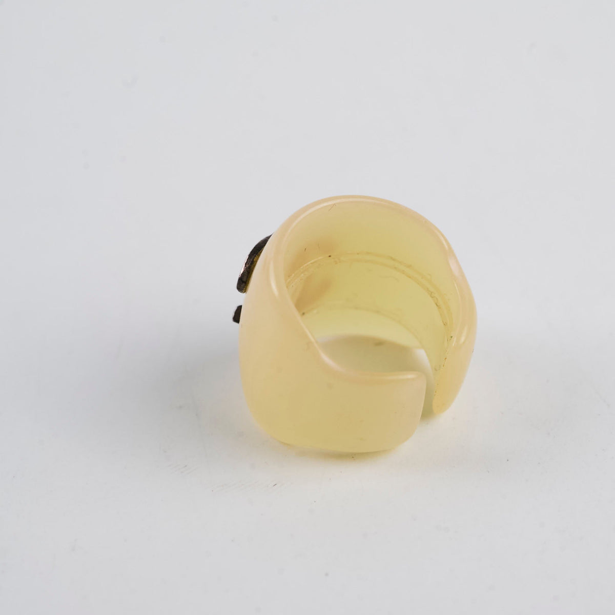 Chanel Vintage Open Rings- Coco Beige and Pearlescent CC (2001) - photo 6