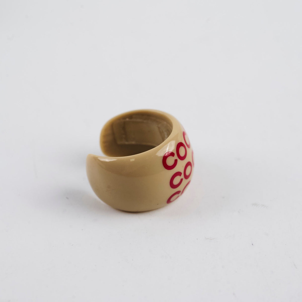 Chanel Vintage Open Rings- Coco Beige and Pearlescent CC (2001) - photo 7