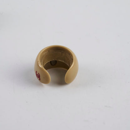 Chanel Vintage Open Rings- Coco Beige and Pearlescent CC (2001) - photo 8