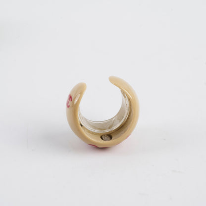 Chanel Vintage Open Rings- Coco Beige and Pearlescent CC (2001) - photo 9
