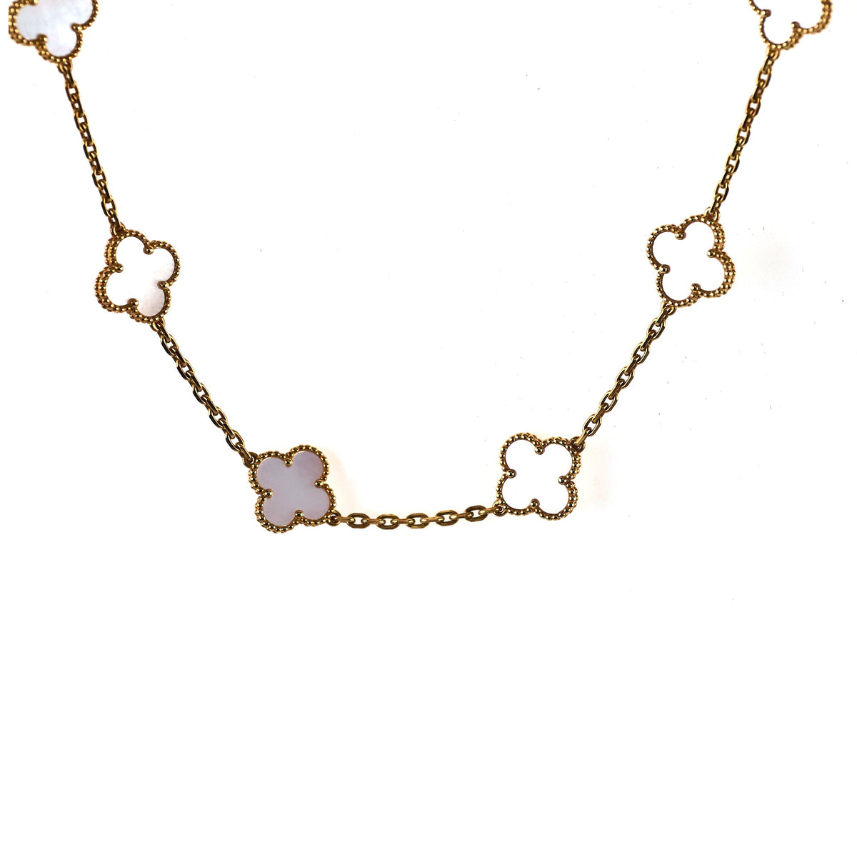 Van Cleef & Arpels Vintage Alhambra 10 Motifs White Mother of Pearl Necklace - photo 1