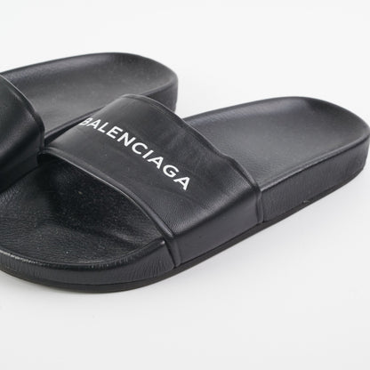 Balenciga Classis Logo Leather Slide Size 38 - photo 4