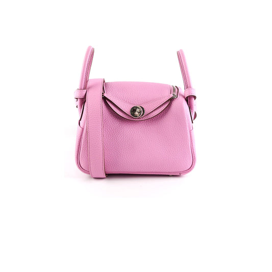 Hold Hermes Mini Lindy Clemece Mauve Sylvestre Stamp U (2022) - photo 1