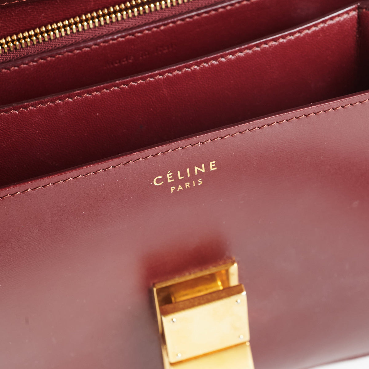 Celine Box Medium Burgundy - photo 7