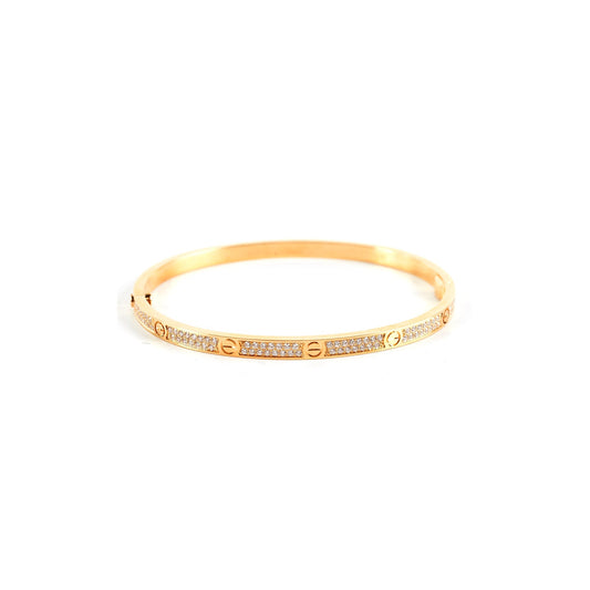 Cartier Love Bangle Pave Diamonds Yellow Gold (Size 17) - photo 1