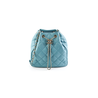 ITEM 16 - Chanel Drawstring Bucket Bag Light Blue - photo 1
