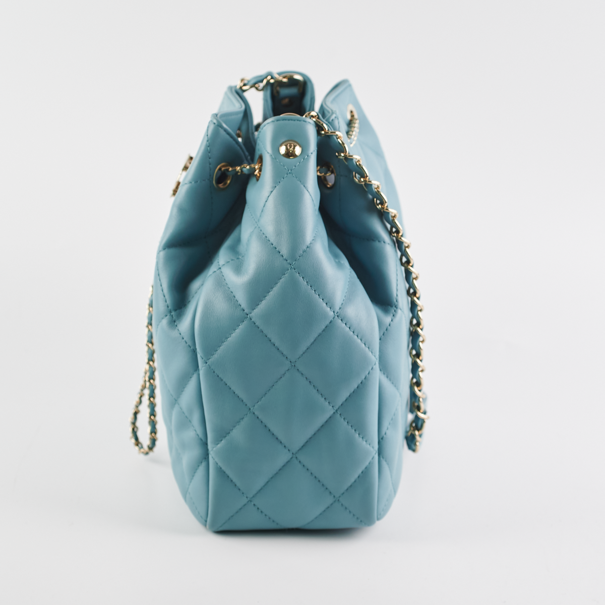 ITEM 16 - Chanel Drawstring Bucket Bag Light Blue - photo 3