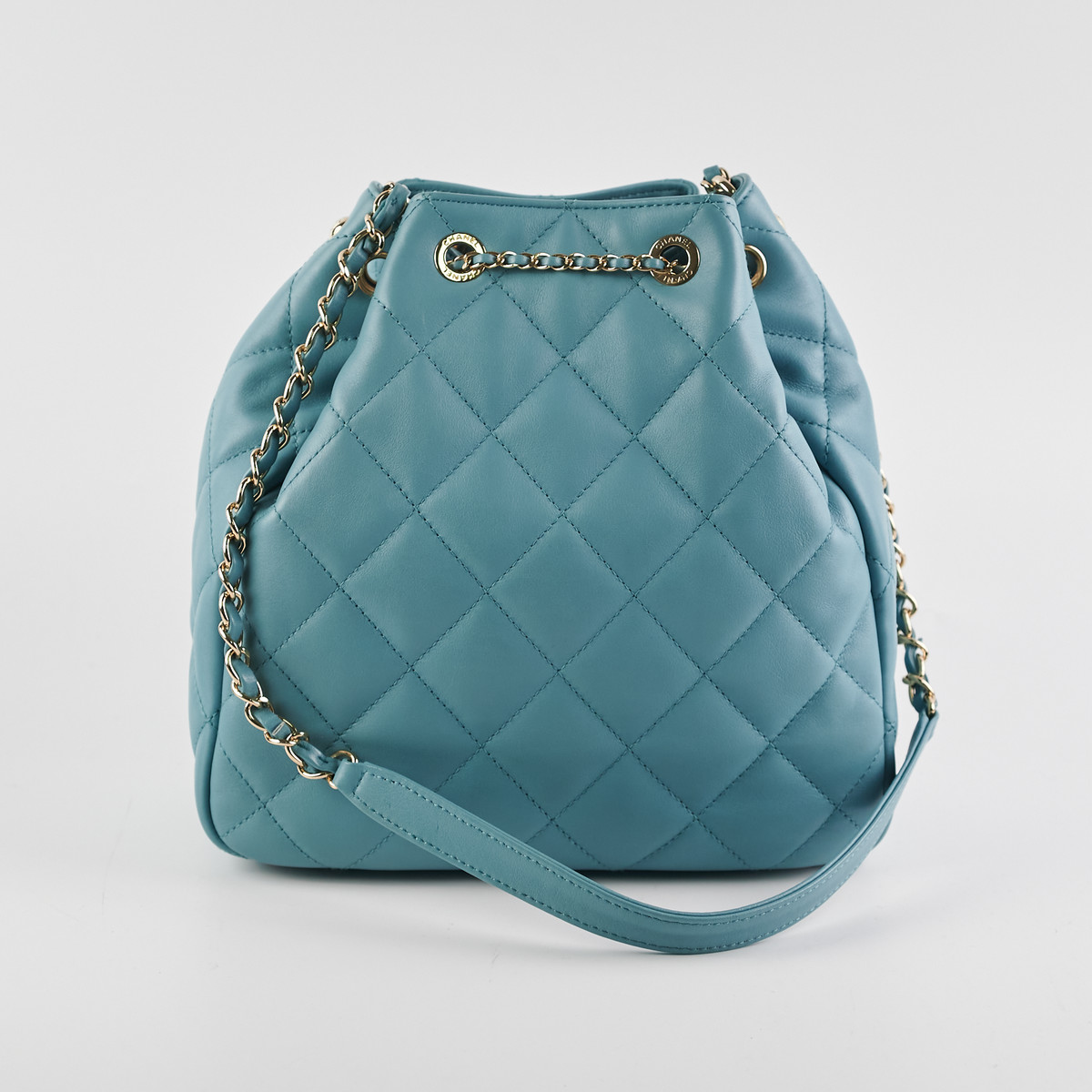 ITEM 16 - Chanel Drawstring Bucket Bag Light Blue - photo 2