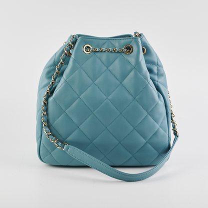 ITEM 16 - Chanel Drawstring Bucket Bag Light Blue - photo 2