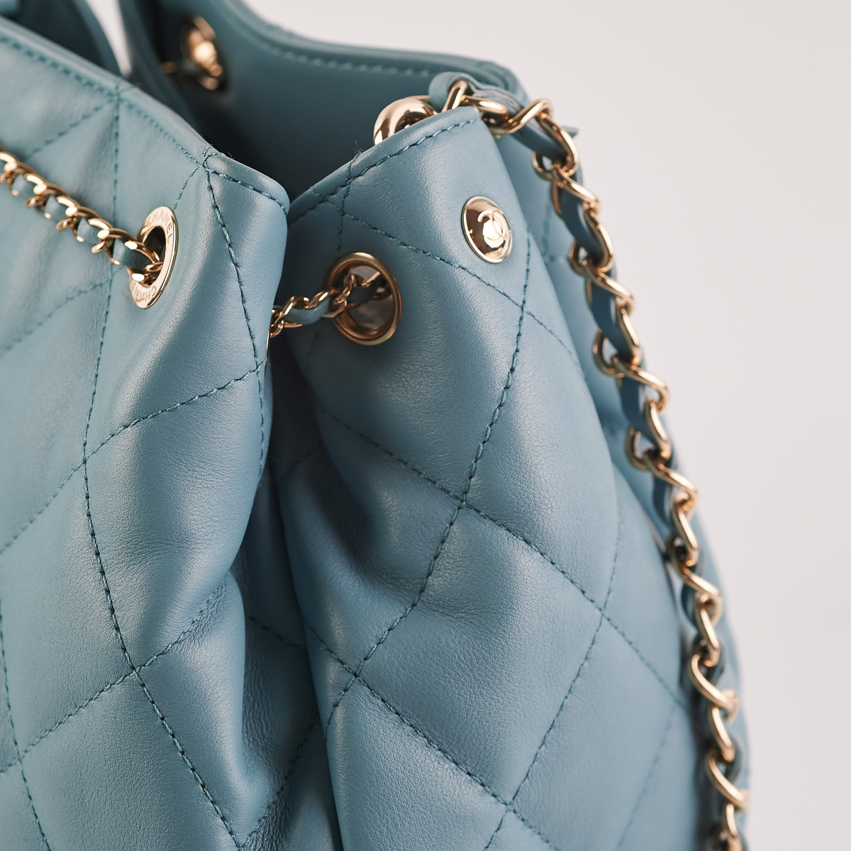 ITEM 16 - Chanel Drawstring Bucket Bag Light Blue - photo 5