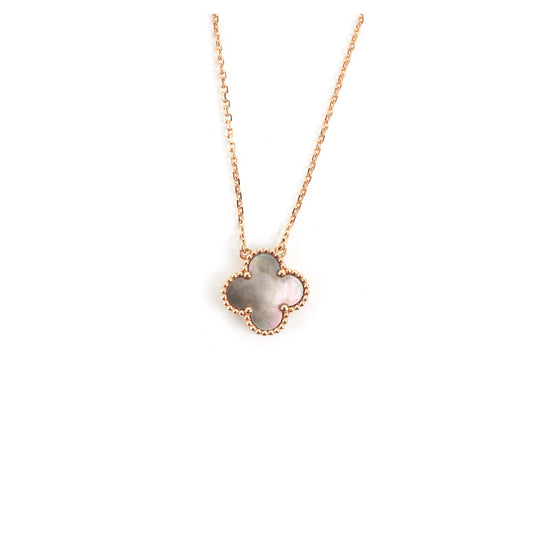 VCA Van Cleef & Arpels Alhambra Grey Mother Of Pearl MOP Necklace - photo 1