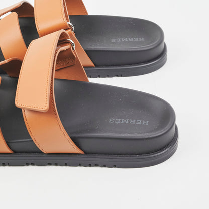 Hermes Chyrpe Leather Sandals (Size 38) - photo 3
