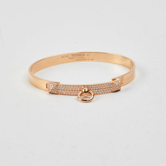Hermes Collier De Chien Small Gold Diamond Bracelet - photo 2