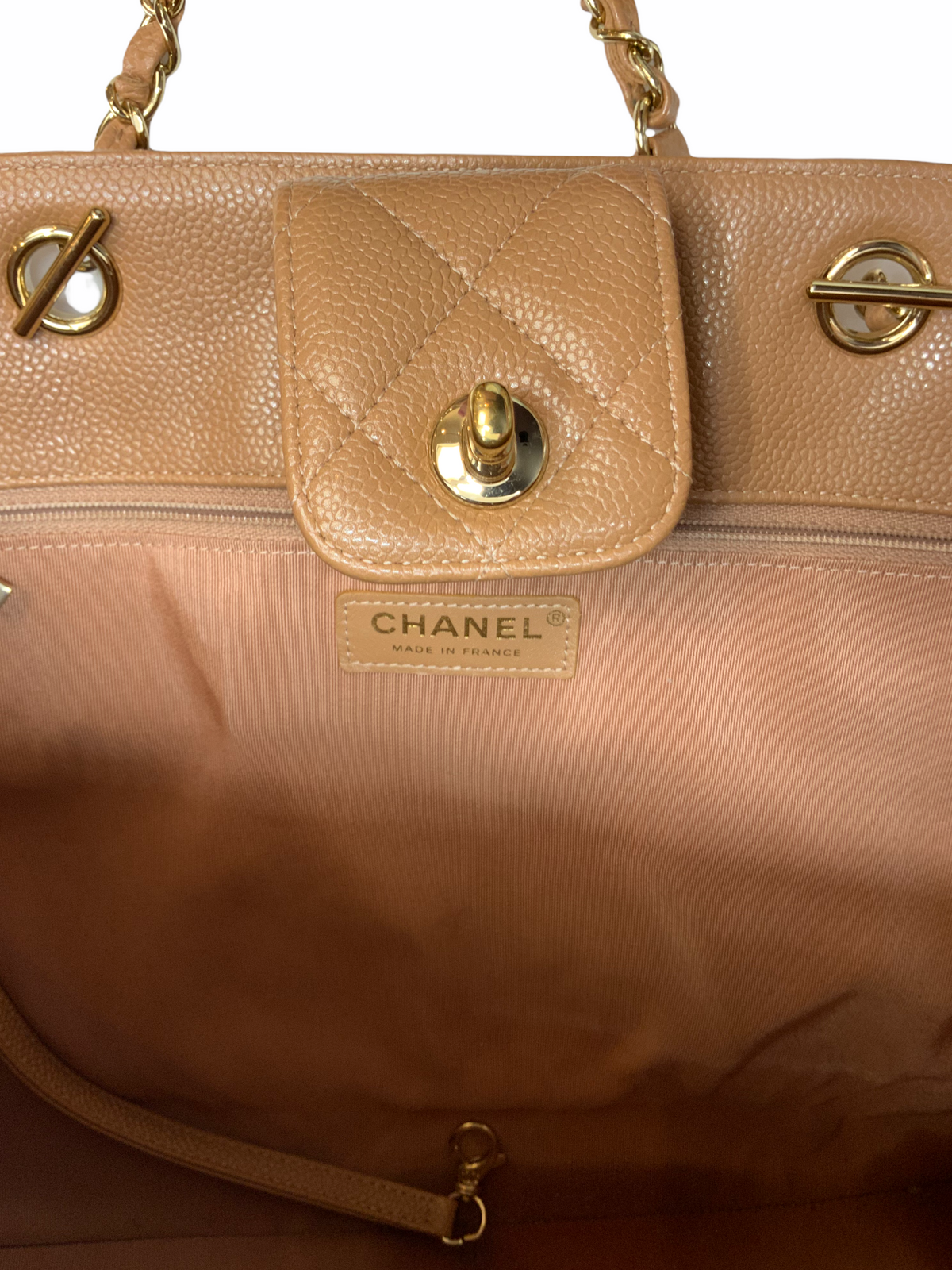 Chanel Calfskin Quilted Large CC Shopping Tote - photo 9