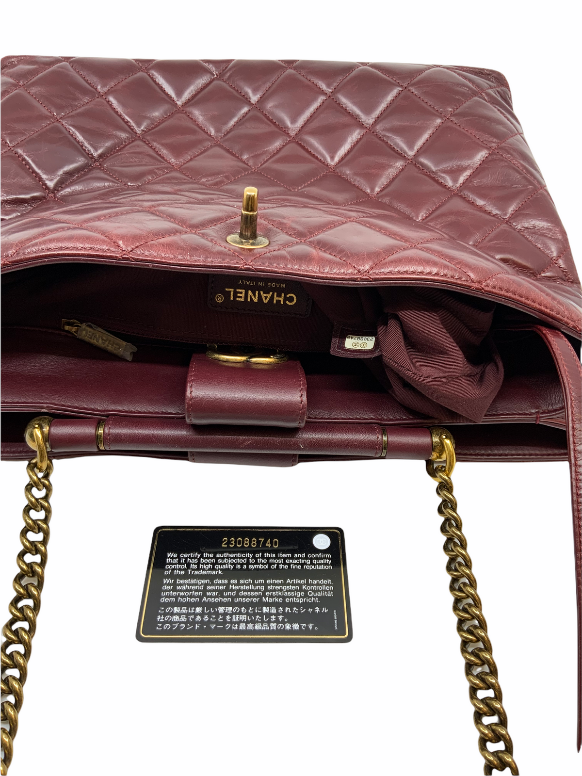 Chanel Quilted Large Gold Bar Top Handle Tote - photo 10