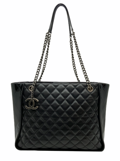 Chanel CC Charm Quilted Lambskin Patent Leather Tote - photo 1