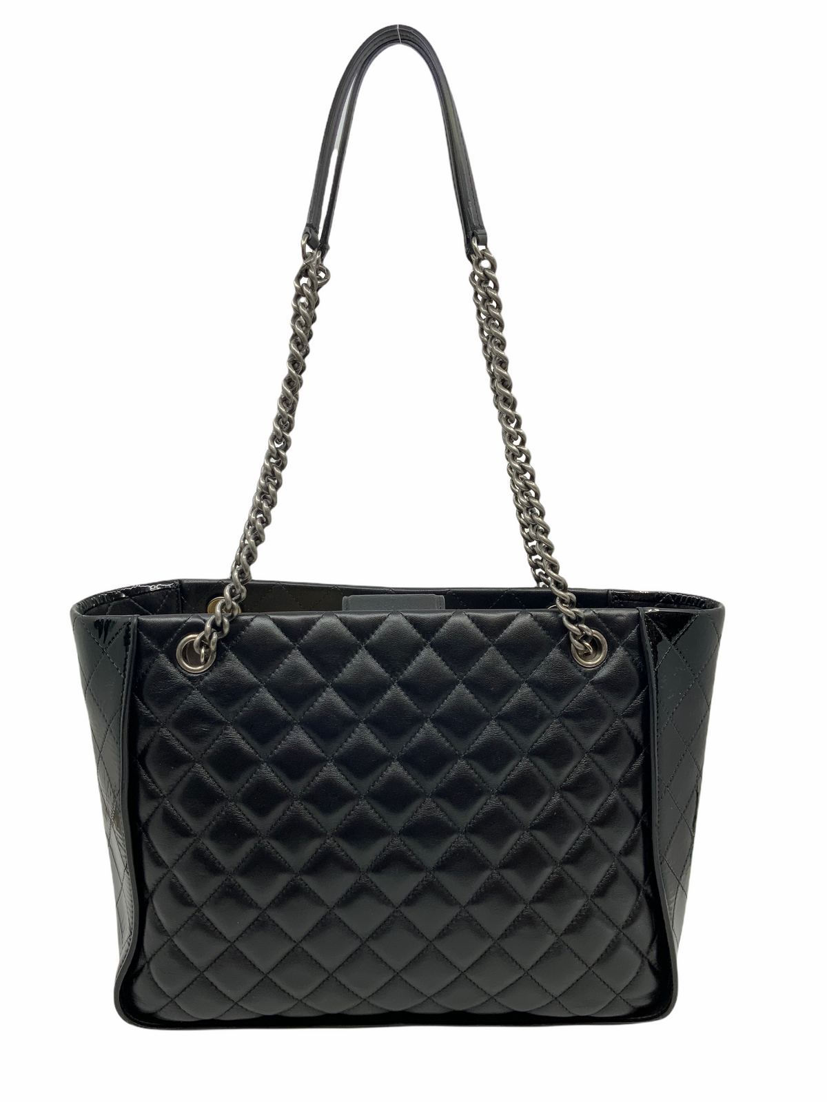Chanel CC Charm Quilted Lambskin Patent Leather Tote - photo 5