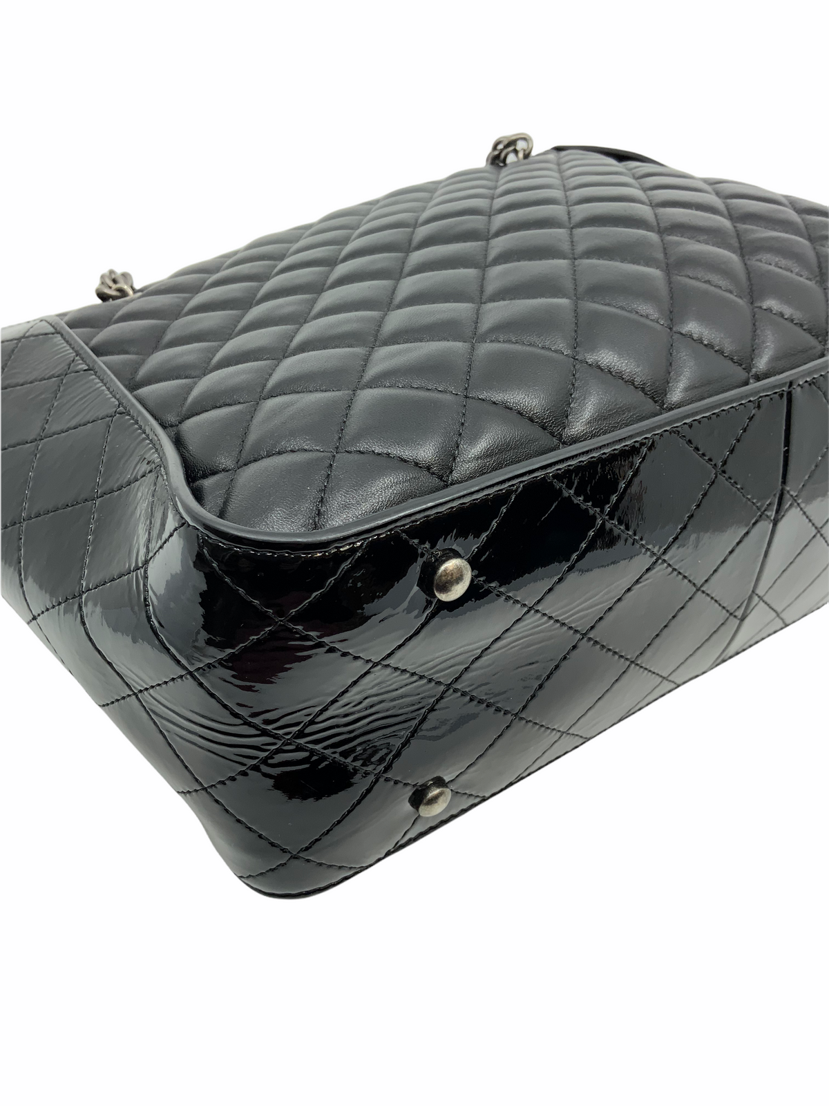 Chanel CC Charm Quilted Lambskin Patent Leather Tote - photo 7
