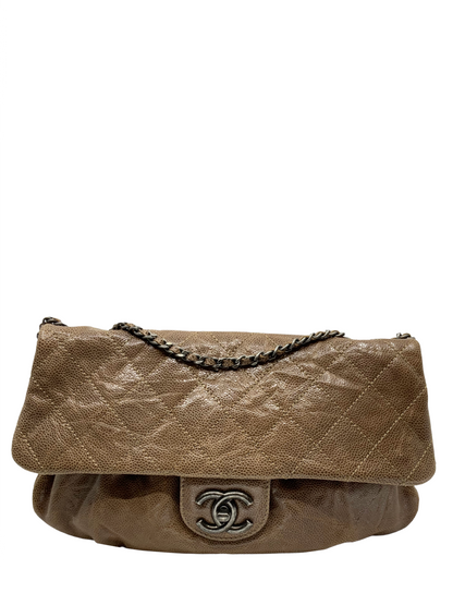 Chanel Elastic CC Flap Bag Glazed Caviar Leather Shoulder Bag - photo 1