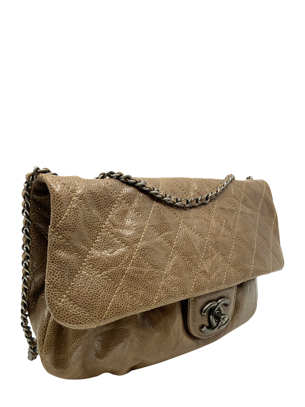 Chanel Elastic CC Flap Bag Glazed Caviar Leather Shoulder Bag - photo 3