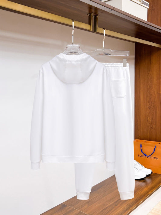 Prada Linea Rossa White Tracksuit Set - Technical Knit Zip-Up Hoodie & Jogger Suit - photo 2