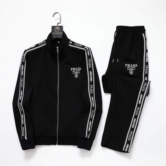Prada Milano Logo Side Band Technical Jersey Jacket Black - photo 1