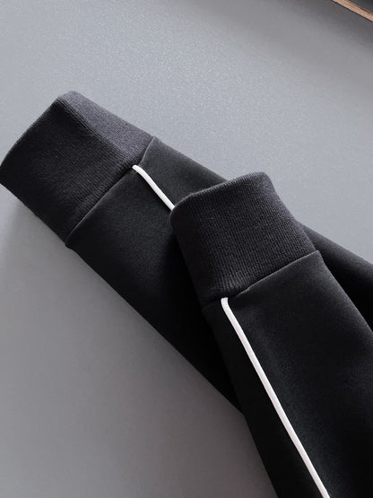 Prada Milano Tracksuit Set - Black Technical Knit Piping Zip Jacket & Pants - photo 8