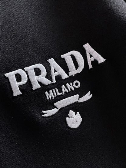 Prada Milano Tracksuit Set - Black Technical Knit Piping Zip Jacket & Pants - photo 5