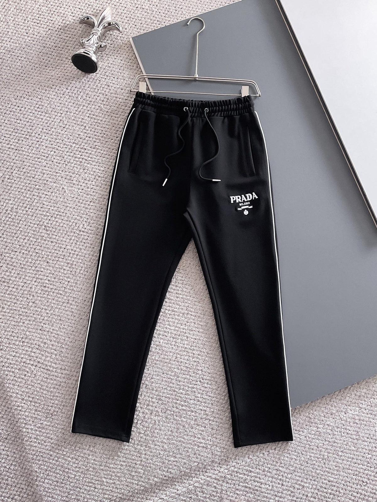 Prada Milano Tracksuit Set - Black Technical Knit Piping Zip Jacket & Pants - photo 3